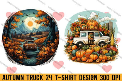 Autumn Truck T shirt Design Bundle