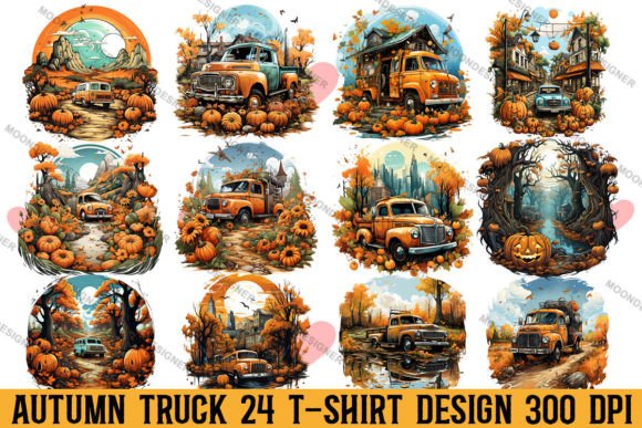 Autumn Truck T shirt Design Bundle