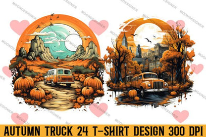 Autumn Truck T shirt Design Bundle