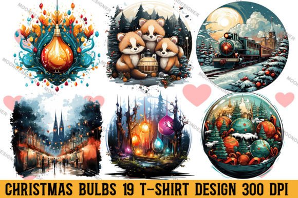 Christmas Bulbs T-shirt Design Bundle