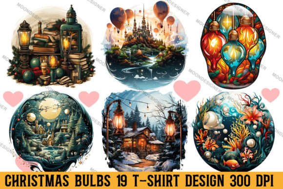 Christmas Bulbs T-shirt Design Bundle