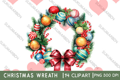 Christmas wreath clipart