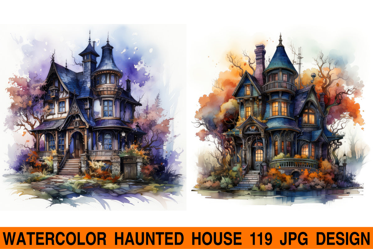 Haunted house jpg design bundle