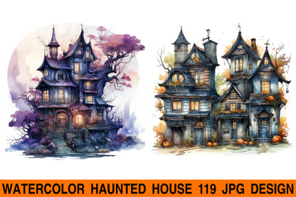 Haunted house jpg design bundle