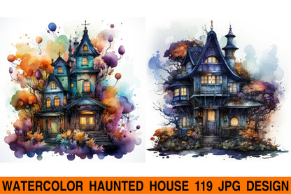 Haunted house jpg design bundle