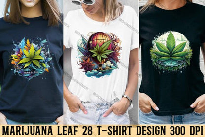 Marijuana Leaf T-shirt Design Bundle