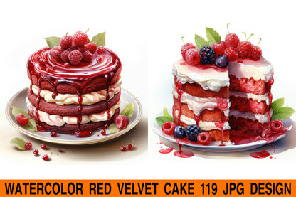 Red velvet cake jpg design bundle