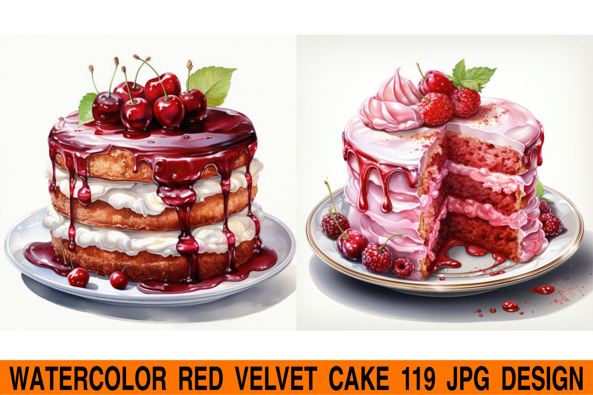 Red velvet cake jpg design bundle