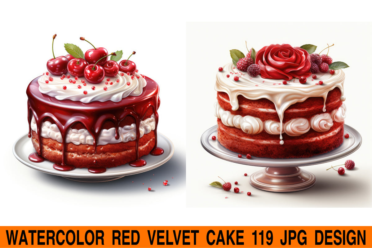 Red velvet cake jpg design bundle