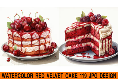 Red velvet cake jpg design bundle