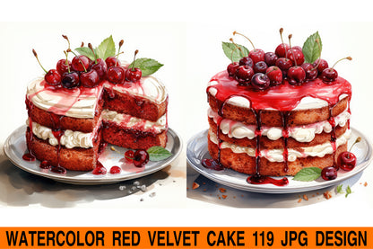 Red velvet cake jpg design bundle