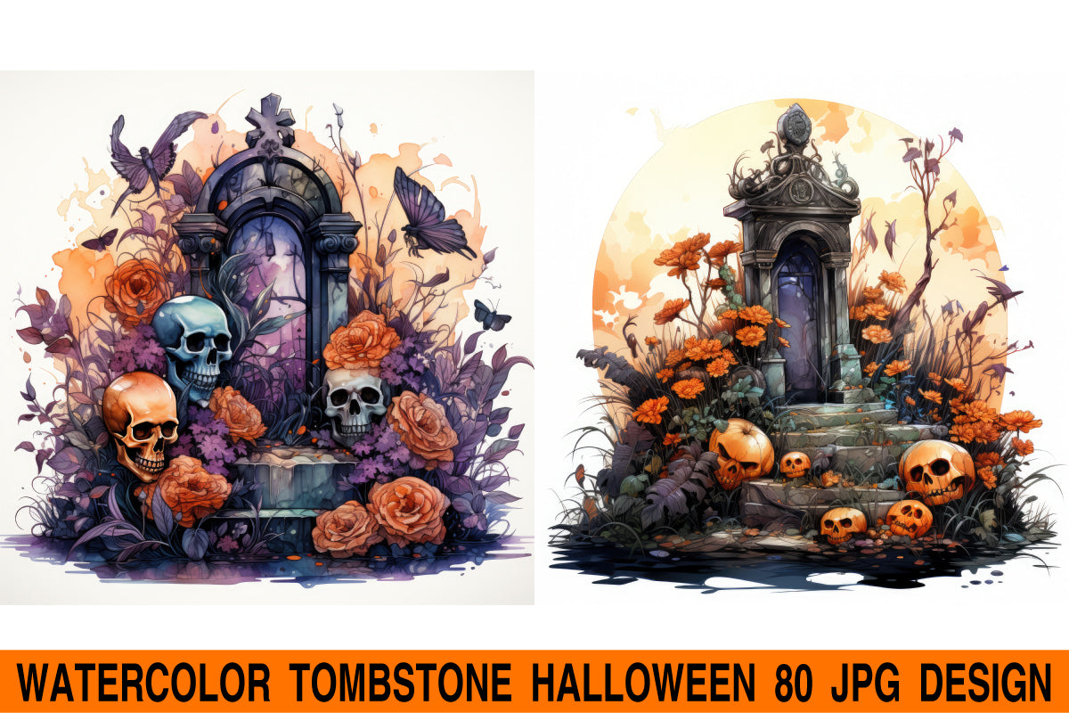 Tombstone halloween jpg design bundle