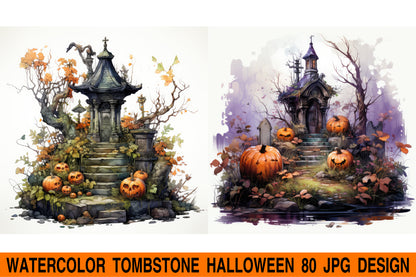 Tombstone halloween jpg design bundle