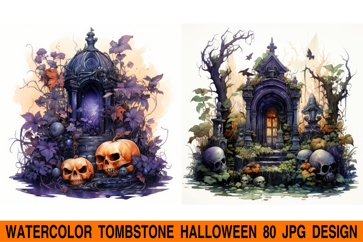 Tombstone halloween jpg design bundle