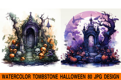 Tombstone halloween jpg design bundle