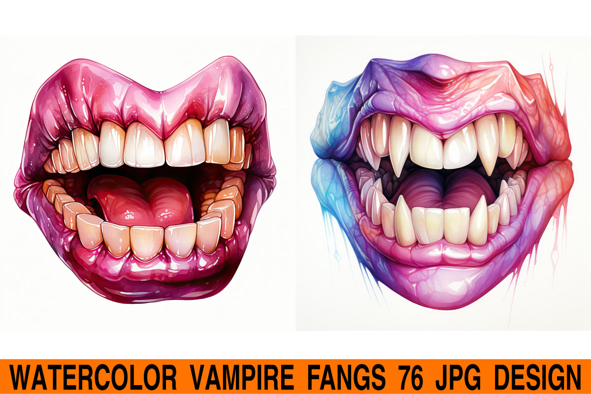 Vampire fangs jpg design bundle