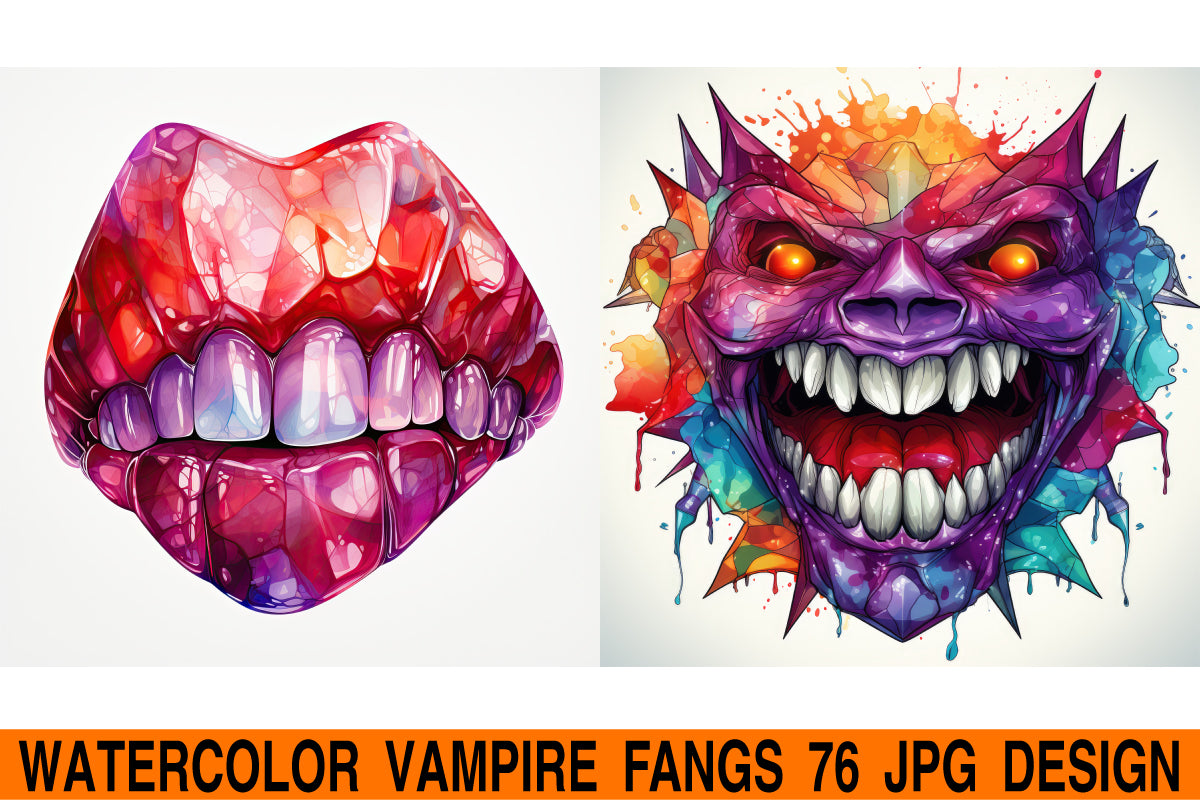 Vampire fangs jpg design bundle