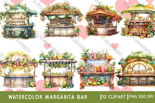 Watercolor Margarita Bar clipart