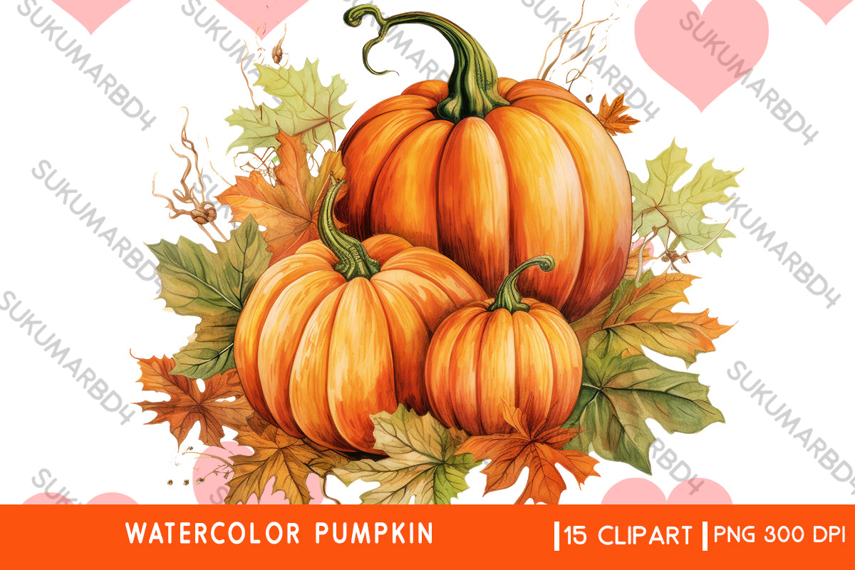 Watercolor Pumpkin clipart