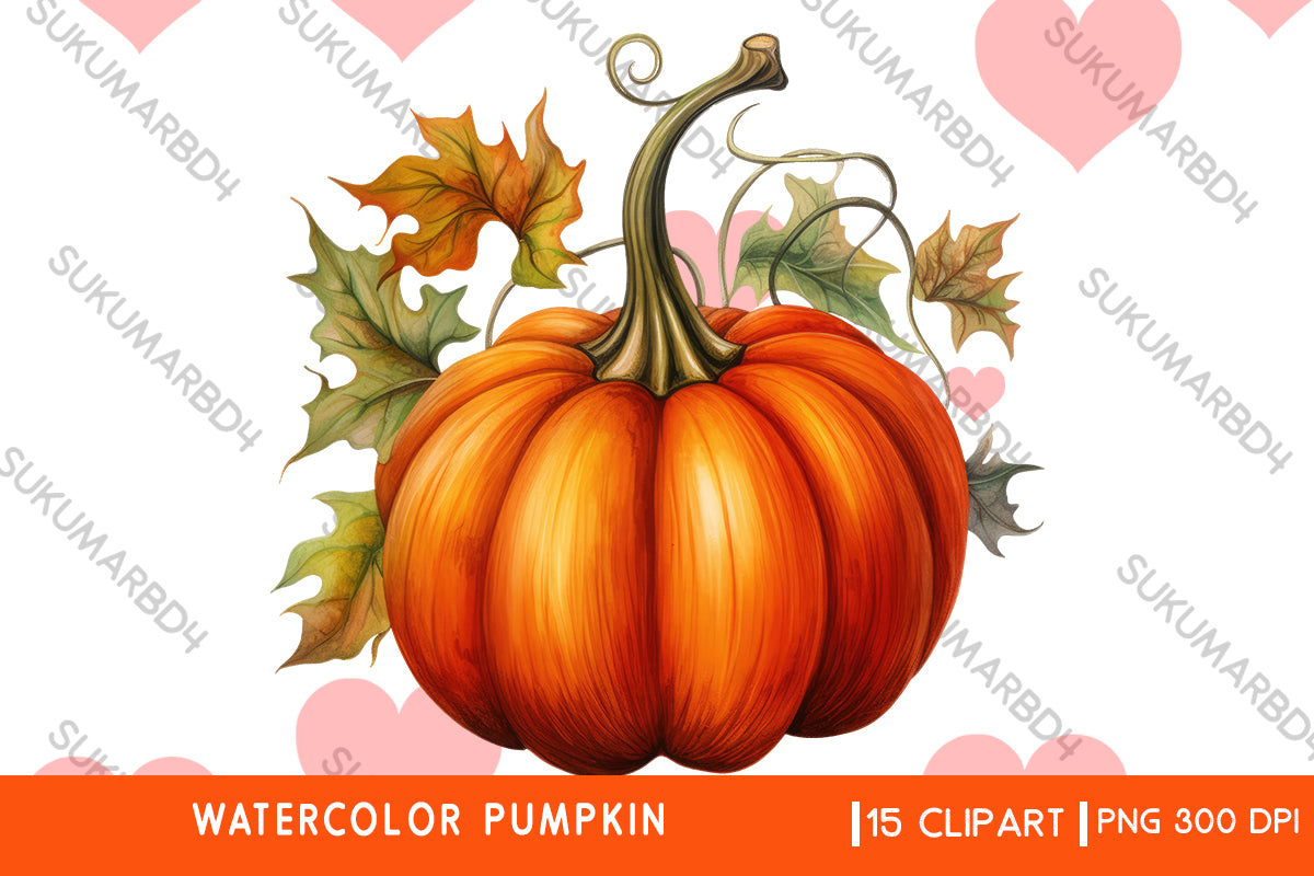 Watercolor Pumpkin clipart