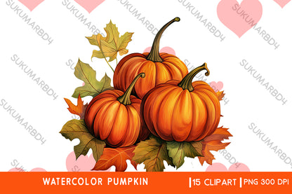 Watercolor Pumpkin clipart