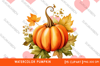 Watercolor Pumpkin clipart